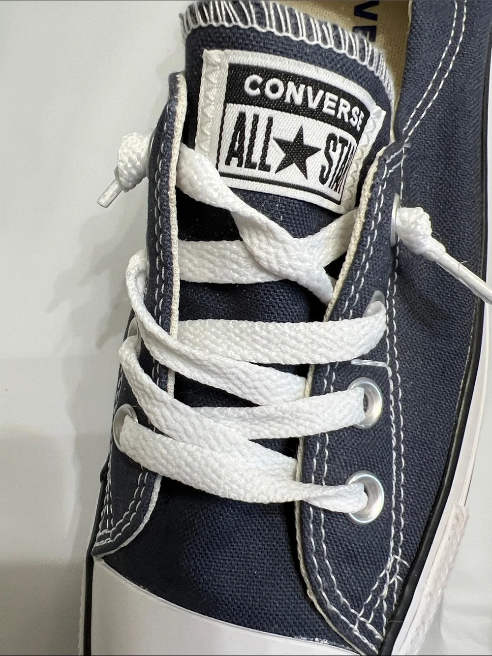 Converse All Star Low Top Sneakers in Navy and White - Picture 4 of 6